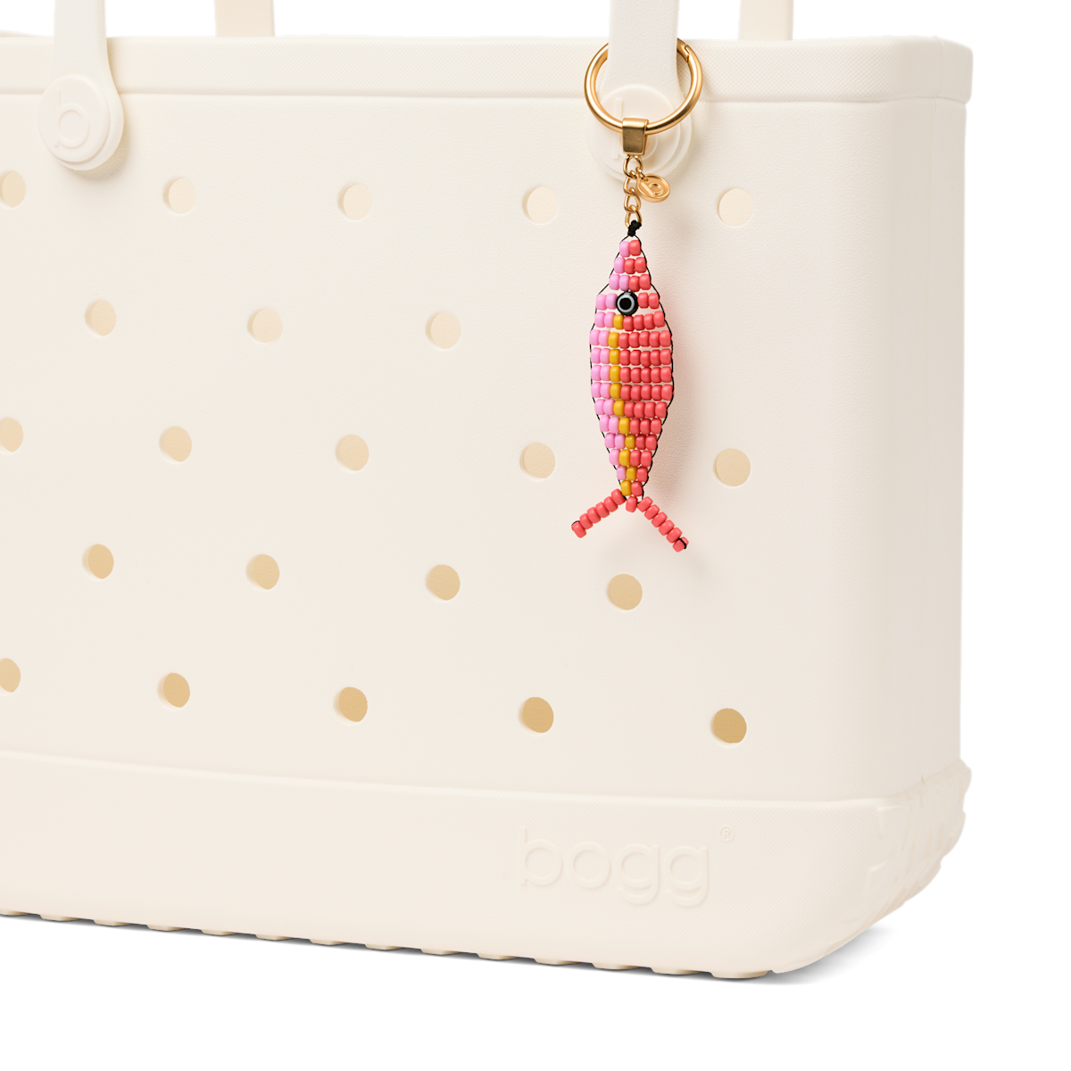 Bogg'd & Charmed  - Beaded Fish Coral/Pink Taffy - Bogg Tote Favorite