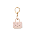 Tiny Tote Keychain - Checkered Linen/ Pink Marshmallow - Ready for Beach Days