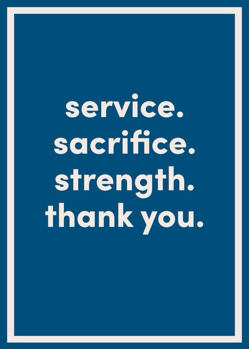 Thank You For Your Sacrifice Greeting Card - Carry Easy