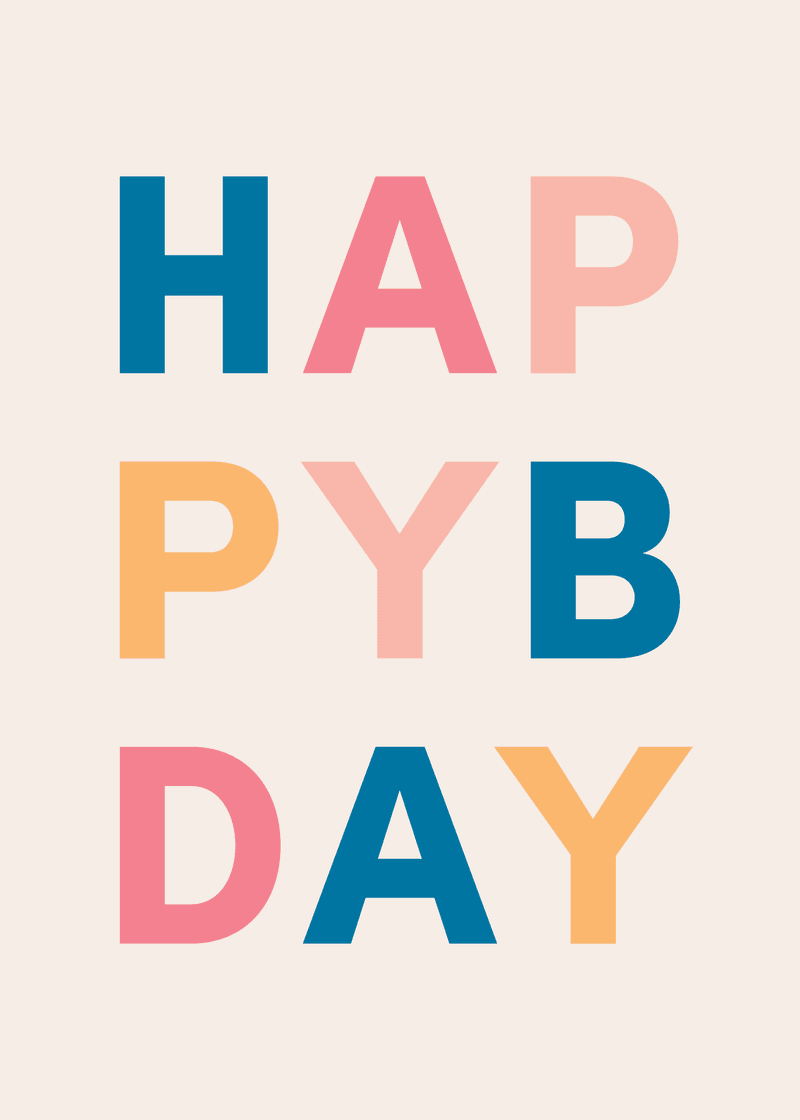 Happy Birthday Letters Greeting Card - The Roomy Bag