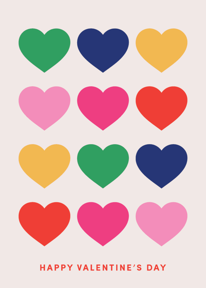 Hearts Greeting Card - Easy Bag Choice