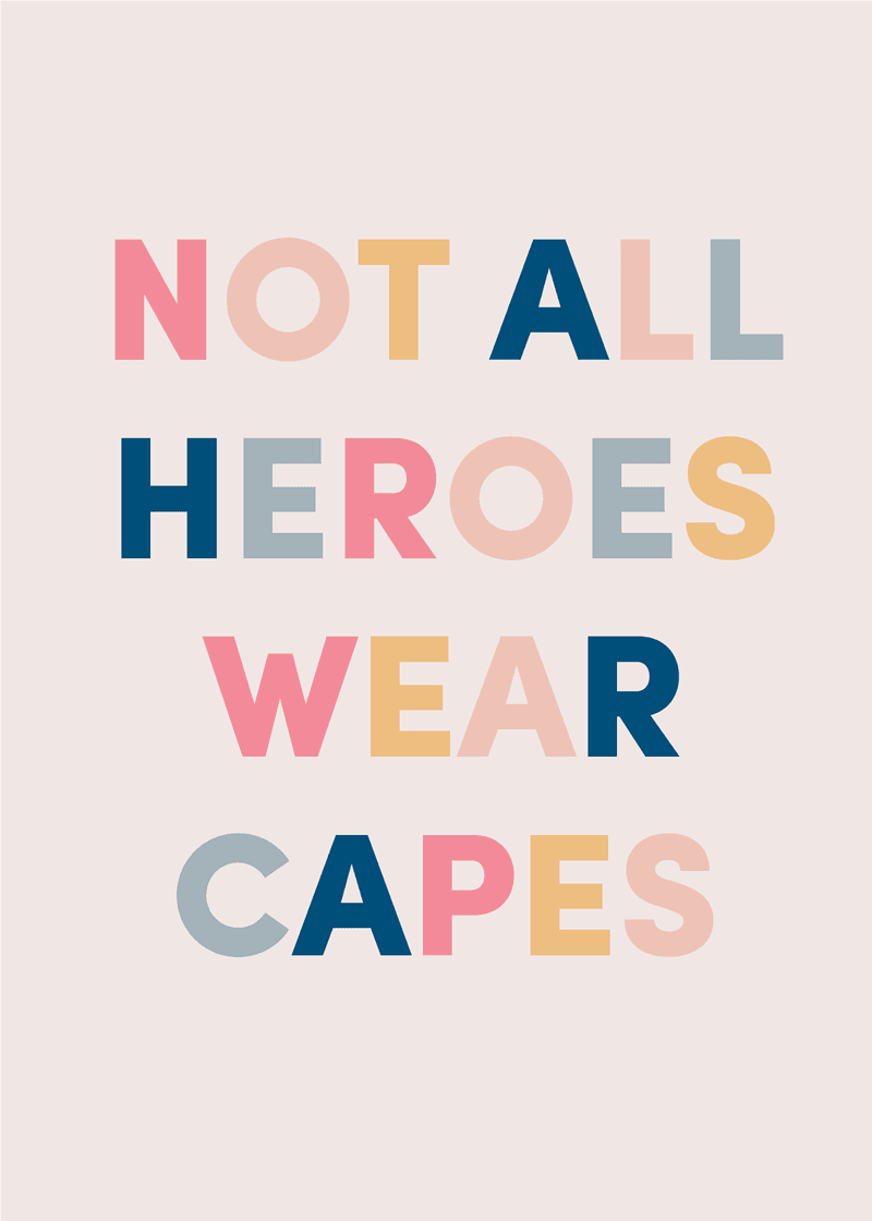 Heroes Greeting Card - Simple Tote Style