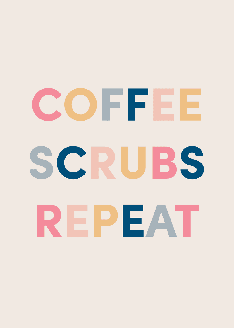 Coffee Scrubs Repeat Greeting Card - Fresh Everyday Tote