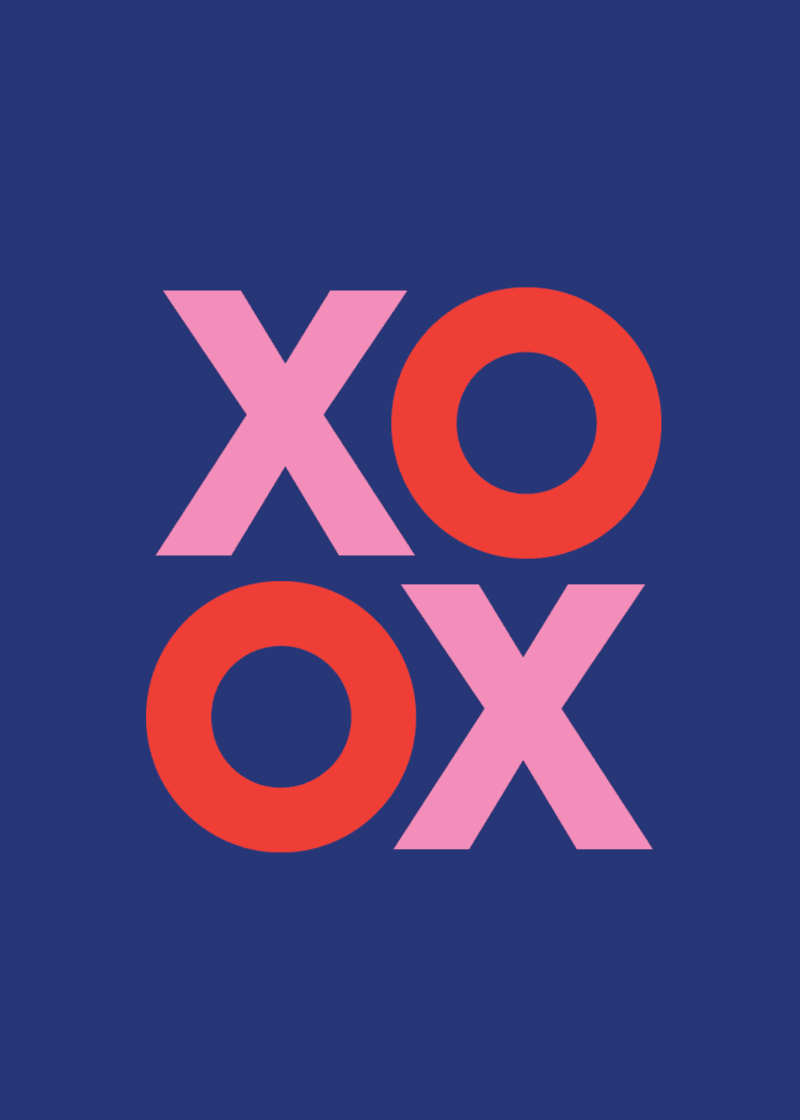 XOXO Greeting Card - A Tote for Shopping