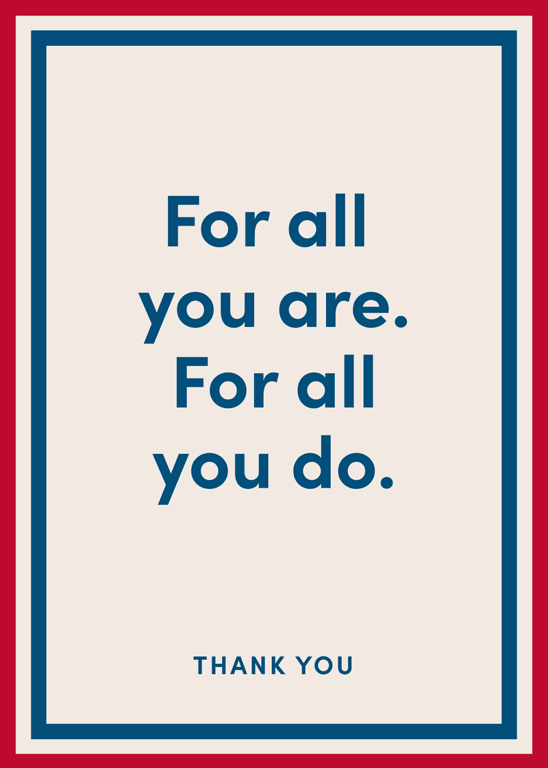 Thank You For All You Do Greeting Card - Daily Bag Choice