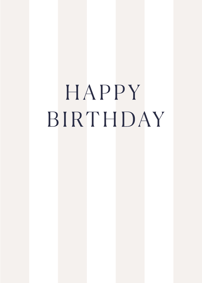 Happy Birthday Stripes Greeting Card - Pool Bag Ready