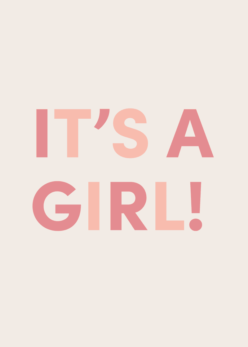 It's A Girl Greeting Card - Pack It All