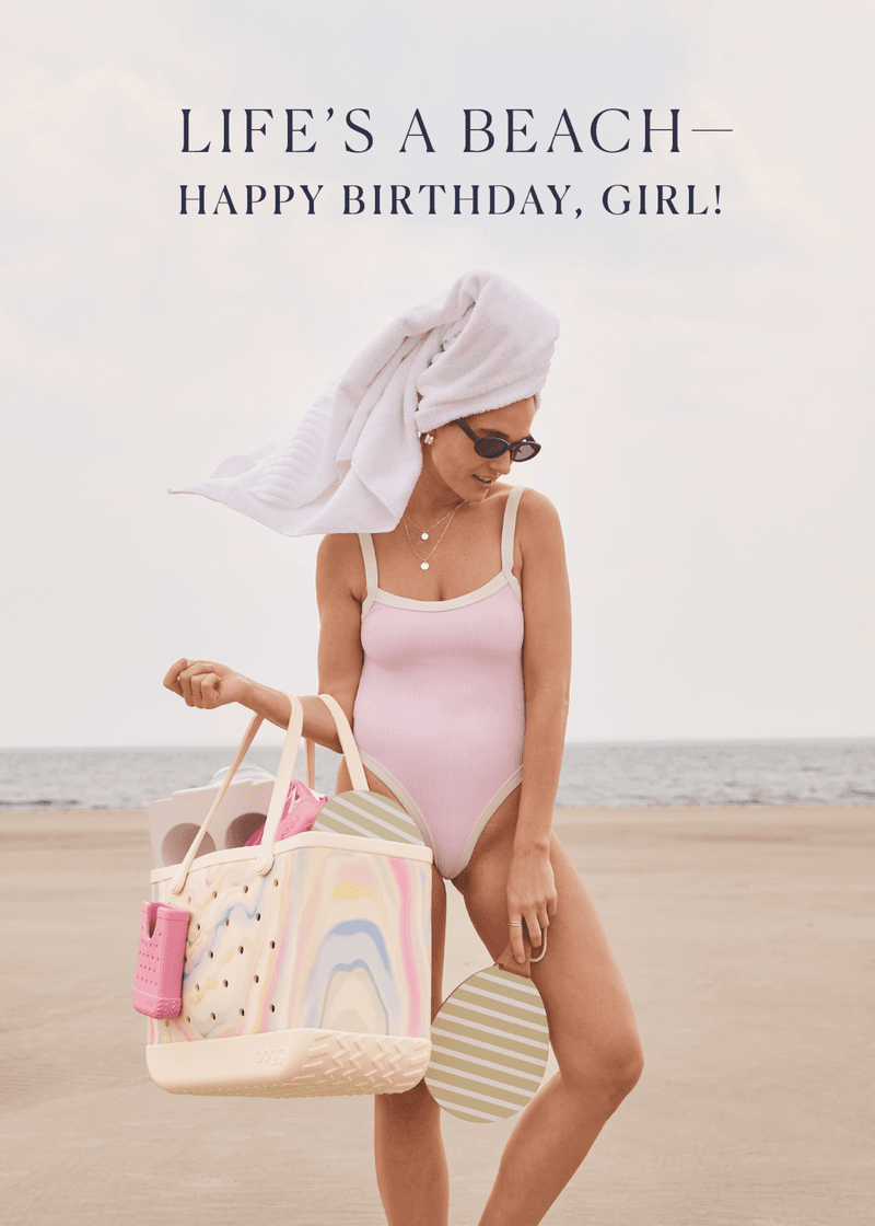 Happy Birthday Beach Greeting Card - Style for Outdoor Days