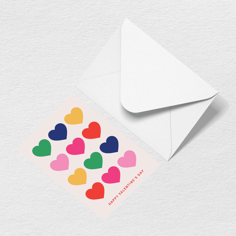 Hearts Greeting Card - Easy Bag Choice