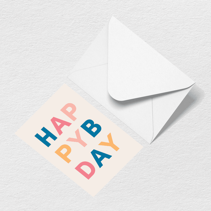 Happy Birthday Letters Greeting Card - The Roomy Bag